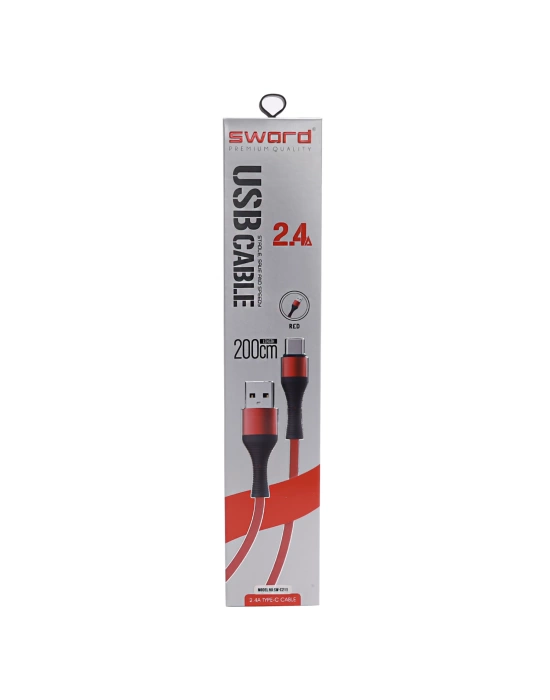 SWORD KABLO SW-C211 TYPE-C 2.4A 2 METRE RED