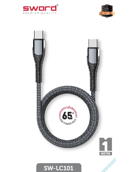 SWORD KABLO SW-LC101 USB-C-TO USB-C GRAY