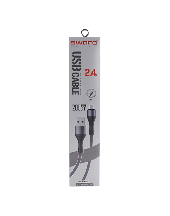 SWORD KABLO SW-M211 MICRO 2.4A 2 METRE GRAY