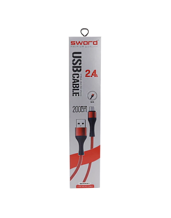 SWORD KABLO SW-M211 MICRO 2.4A 2 METRE RED