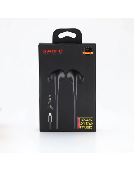 SWORD KULAKLIK KABLOLU TYEP-C SW-S85C BLACK