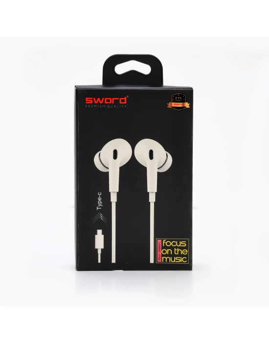 SWORD KULAKLIK KABLOLU TYEP-C SW-S85C WHITE