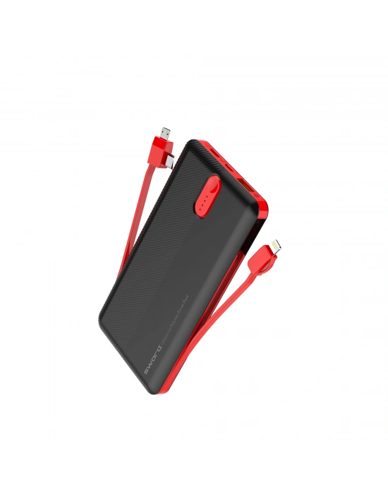 SWORD POWERBANK SW-10PO3 TRIPLE 10000 MAH BLACK&RED