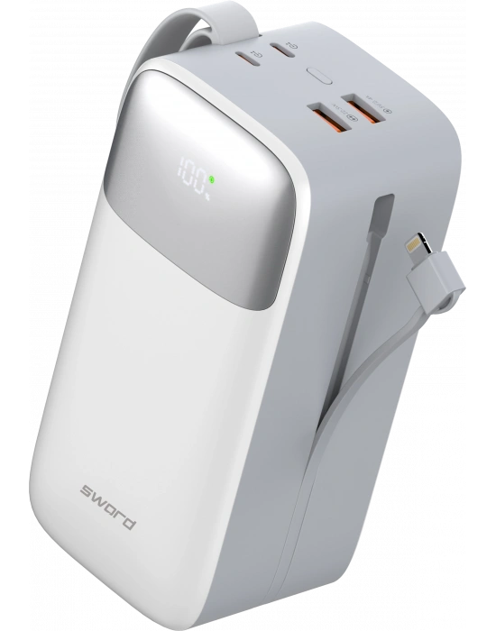 SWORD POWERBANK SW-50PO3 22,5W HIZLI ŞARJ KABLOLU 50000 MAH POWERBANK GRAY
