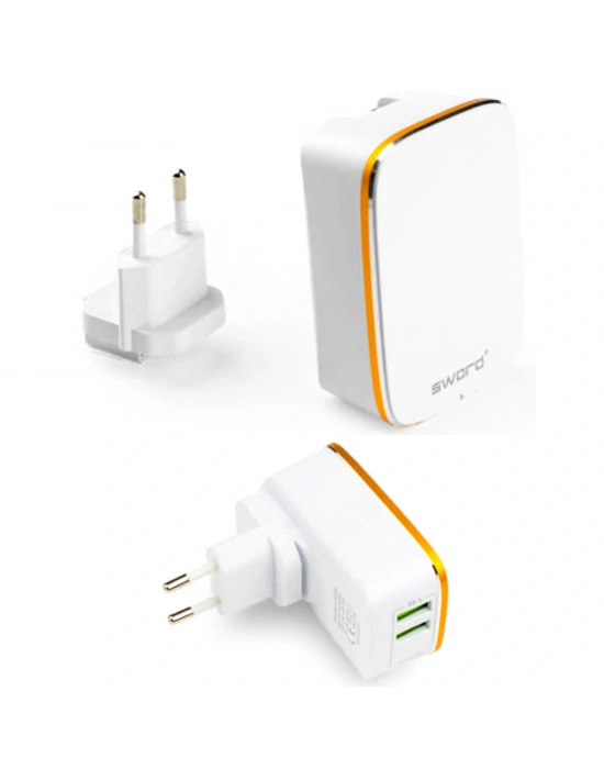 SWORD SW-2U24 2 USB-A ÇIKIŞLI, MICRO KABLOLU ŞARJ SETİ