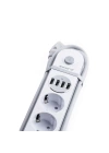 SWORD IŞIKLI PRİZ SW-4U4PW 4PRIZ+4 USB Lİ