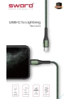 SWORD KABLO SW-LC111 USB-C-TO LIGHTNING 1 M GREEN