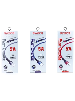 SWORD KABLO SW-5A1M TYPE-C 5A 1 M GRAY