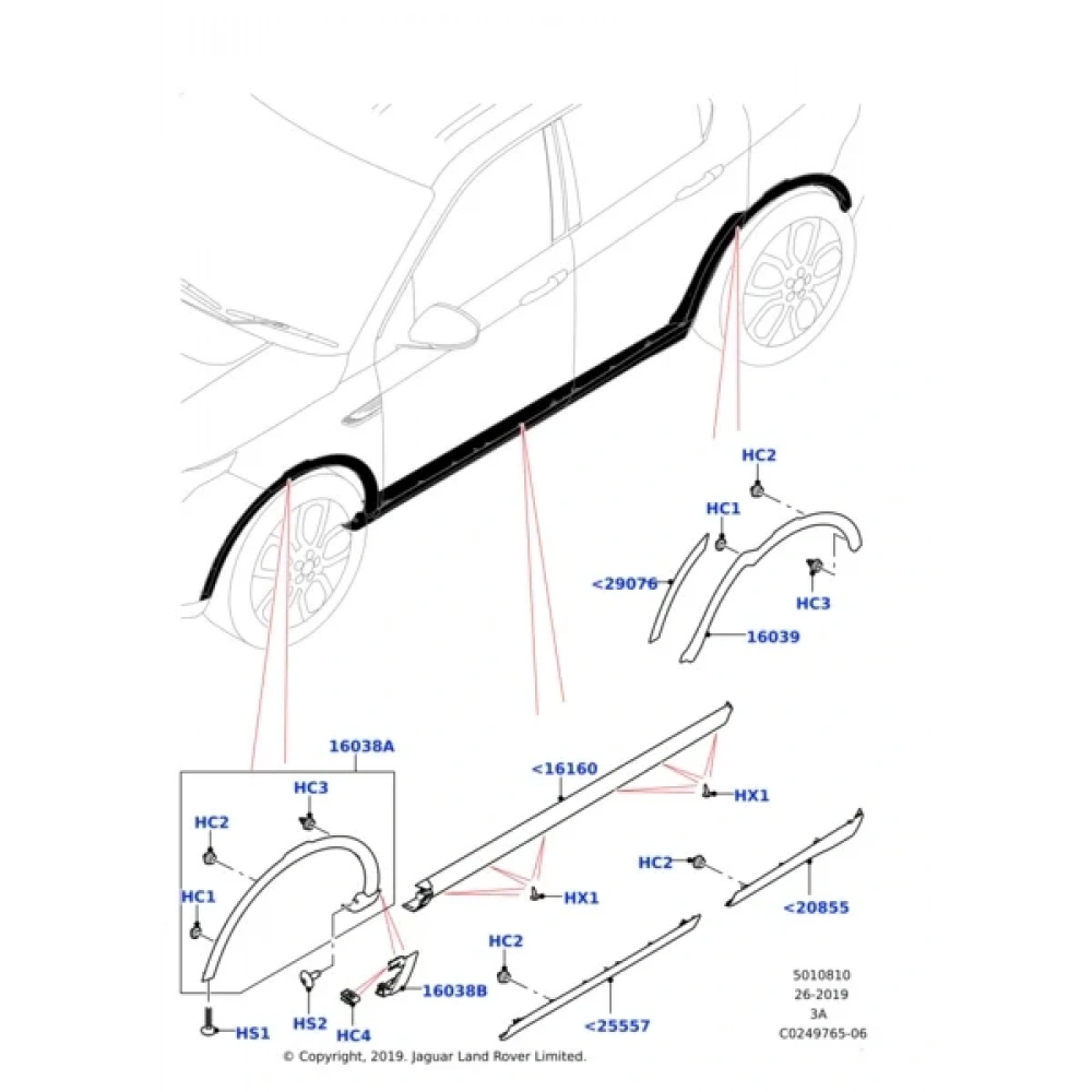 LAND ROVER DİSCOVERY SPORT ÖN ÇAMURLUK KAPLAMASI DELİKLİ SAĞ-SOL TAKIM