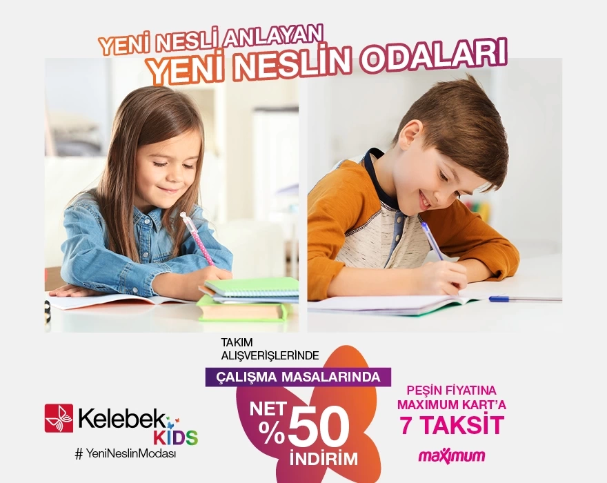 Yeni nesli anlayan yeni neslin çocuk odaları kaçırılmayacak fırsatla Kelebek Kids’te! 🧒👧