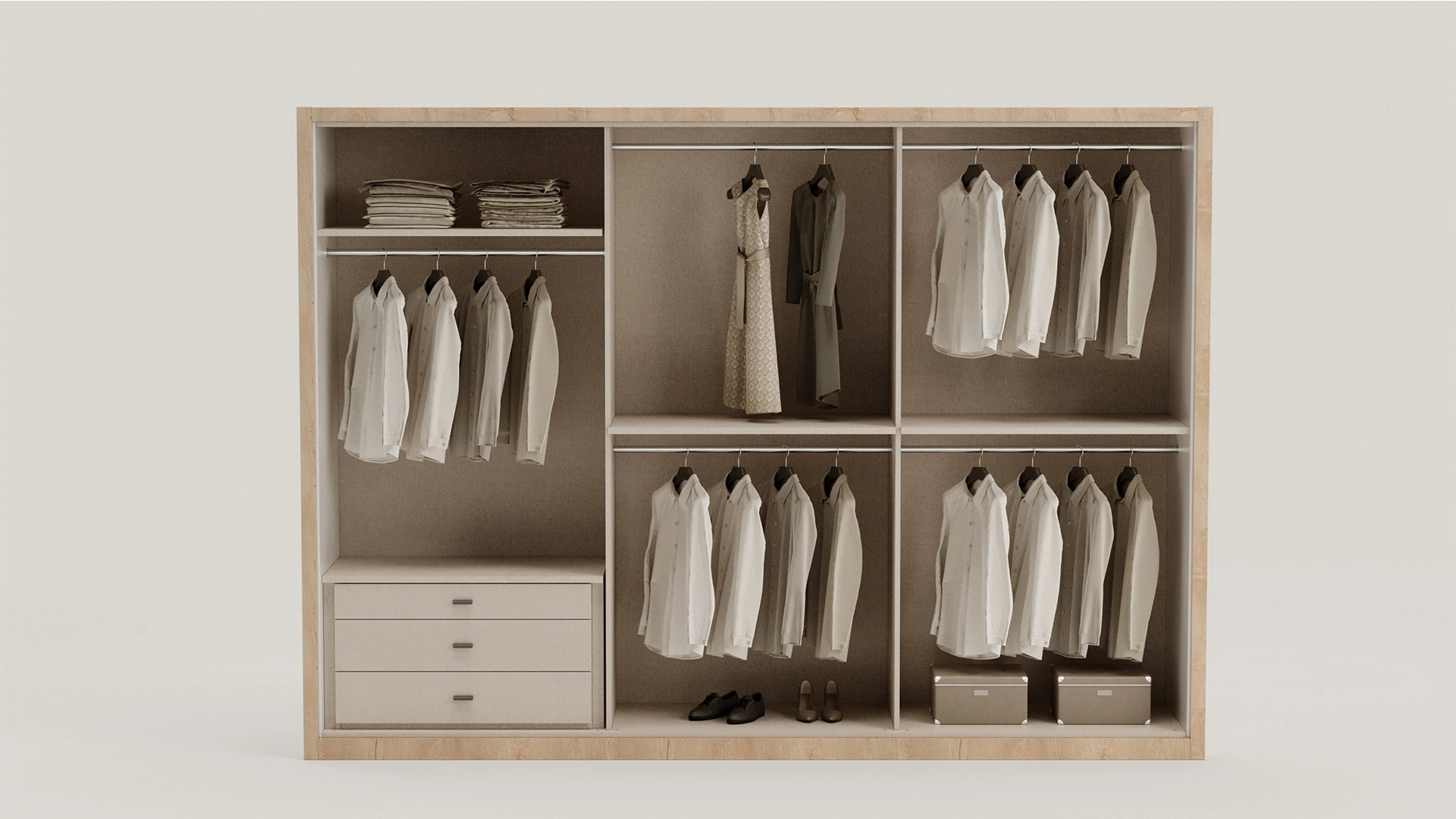 デコノフ　 b Nigero 6-Door Wardrobe