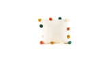 Pompom Multicolored Square Pillow