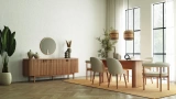 Soffice Chair - Sapphire Oak Legs - White Fabric