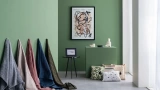 Green Leaves Cream Green Pillow