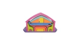 Waldorf Wooden Purple Roof House Toy