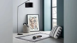 Comfy Cream Black Square Floor Cushion