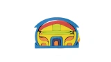Waldorf Wooden Blue Roof House Toy