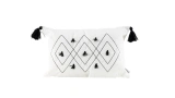 Tassel White Black Handmade Cushion