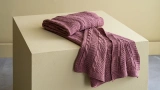 Rose Pink Knitted Sofa Throw