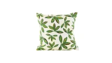 Green Leaves Cream Green Pillow