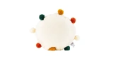 Pompom Multicoloured Round Cushion