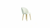 Soffice Chair - Sapphire Oak Legs - White Fabric