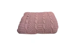 Rose Pink Knitted Sofa Throw