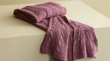 Rose Pink Knitted Sofa Throw