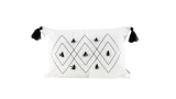 Tassel White Black Handmade Cushion