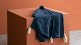 Indigo Cream Fringed Sofa Throw