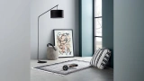Comfy Cream Black Square Floor Cushion