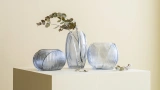 Linea Gray Glass Vase Small