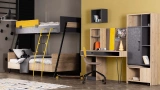 Lime Study Desk with Back Panel