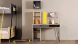Lime Study Desk with Back Panel