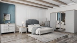 Martha Upholstered Headboard - Grey Fabric 160 cm