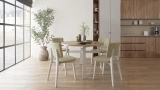 Martha Chair - Ice Grey Leg - Green Fabric