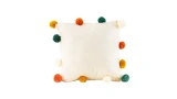 Pompom Multicolored Square Cushion