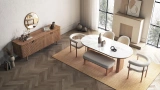 Soffice Chair - Sapphire Oak Legs