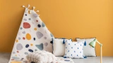 Feather Cream Blue Cushion