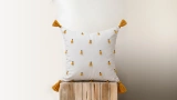 Tassel Cream Mustard Cushion