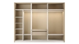 Noven 6 Door Wardrobe Linen Pattern Glass