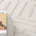 Krem Renk Modern Dokuma Halı Yolluk Antre Oturma Odası Salon Mutfak Halısı