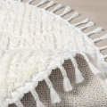 Krem Yumuşak Yuvarlak Dokuma Halı Çocuk Odası Yatak Odası Antre Hol Mutfak Halısı Yuvarlak