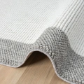 Beyaz Gri Yumuşak Dokuma Halı Bordürlü Salon Mutfak Koridor Yolluk Dokuma Makine Halısı 0020