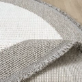 Beyaz Gri Yumuşak Daire Yuvarlak Halı Salon Mutfak Koridor Yolluk Dokuma Makine Halısı 0020 DAİRE