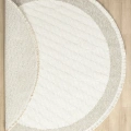 Beyaz Bej Yumuşak Yuvarlak Daire Halı Salon Mutfak Koridor Yolluk Dokuma Makine Halısı 0021 DAİRE