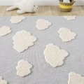 Bulut Desenli Gri Renk Dokuma Halı Bebek Odası Çocuk Odası Halısı 2