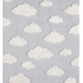 Bulut Desenli Gri Renk Dokuma Halı Bebek Odası Çocuk Odası Halısı 2