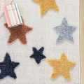 Yumuşak Renkli Bukleli Yıldızlı Dokuma Halı Bebek Odası Çocuk Odası Genç Odası Halısı 5