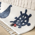 Yumuşak Renkli Bukleli Denizcilik Figürlü Dokuma Halı Bebek Odası Çocuk Odası Genç Odası Halısı 4